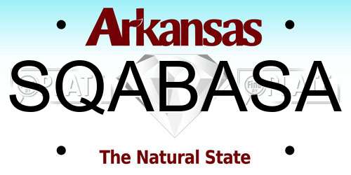 SQABASA Arkansas License Plate