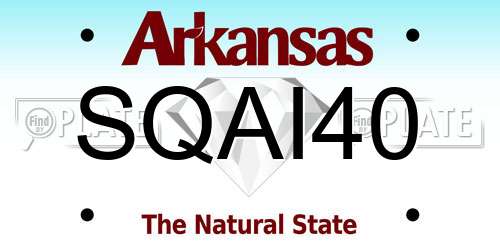 SQAI40 Arkansas License Plate