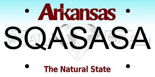 SQASASA Arkansas License Plate