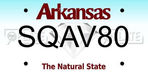 SQAV80 Arkansas License Plate