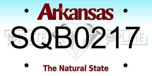 SQB0217 Arkansas License Plate