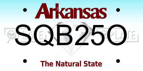 SQB25O Arkansas License Plate