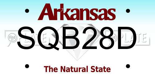 SQB28D Arkansas License Plate