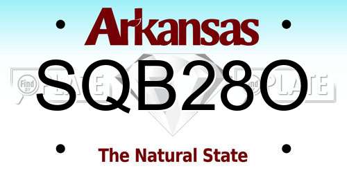 SQB28O Arkansas License Plate