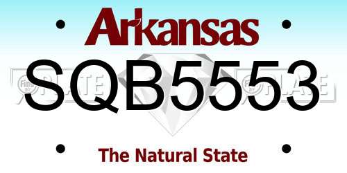 SQB5553 Arkansas License Plate