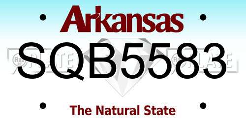 SQB5583 Arkansas License Plate