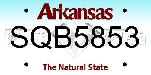 SQB5853 Arkansas License Plate