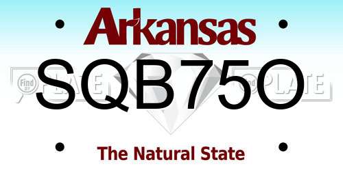 SQB75O Arkansas License Plate