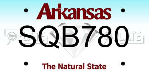 SQB780 Arkansas License Plate