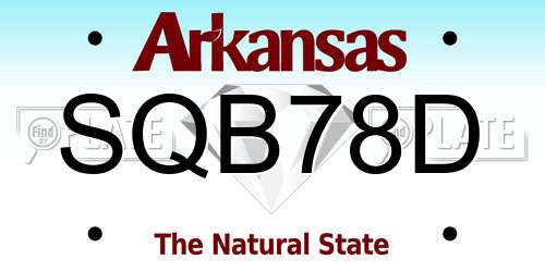 SQB78D Arkansas License Plate