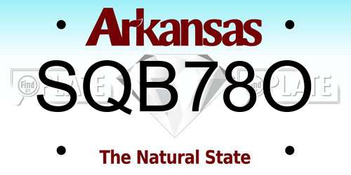 SQB78O Arkansas License Plate