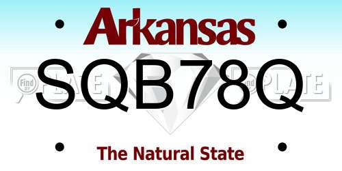 SQB78Q Arkansas License Plate