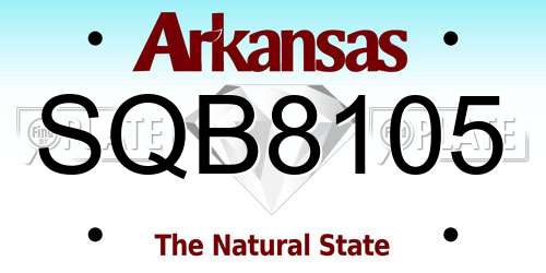 SQB8105 Arkansas License Plate