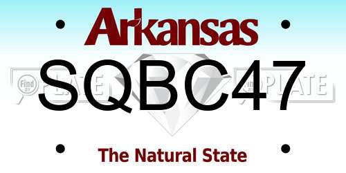 SQBC47 Arkansas License Plate