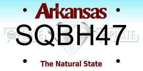 SQBH47 Arkansas License Plate