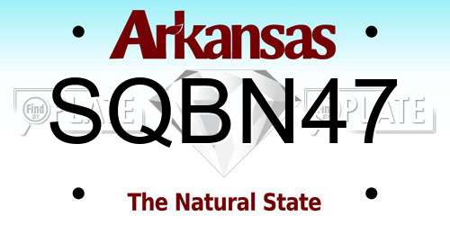 SQBN47 Arkansas License Plate