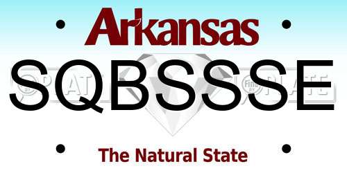SQBSSSE Arkansas License Plate