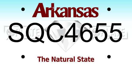 SQC4655 Arkansas License Plate