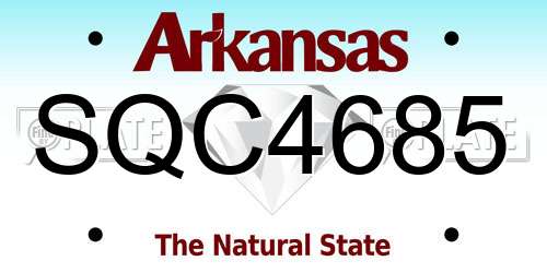 SQC4685 Arkansas License Plate