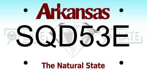 SQD53E Arkansas License Plate