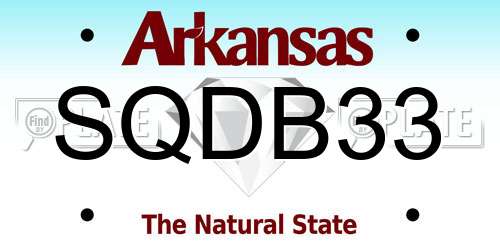 SQDB33 Arkansas License Plate