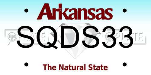 SQDS33 Arkansas License Plate