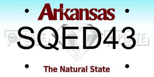 SQED43 Arkansas License Plate