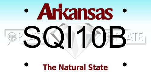 SQI10B Arkansas License Plate