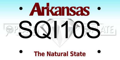 SQI10S Arkansas License Plate