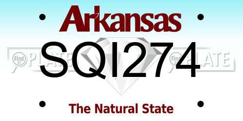 SQI274 Arkansas License Plate