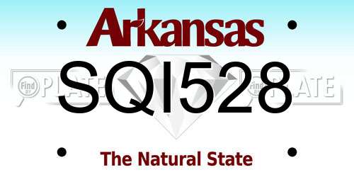 SQI528 Arkansas License Plate
