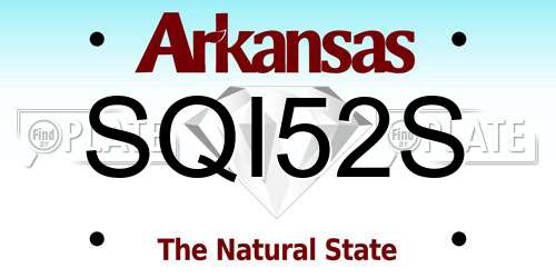 SQI52S Arkansas License Plate