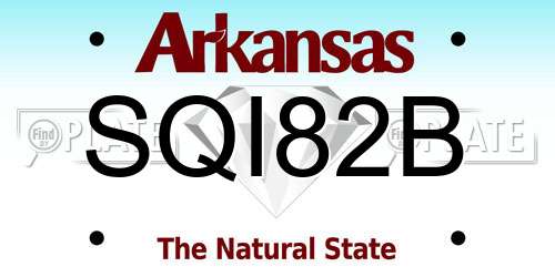 SQI82B Arkansas License Plate