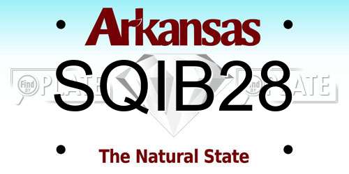 SQIB28 Arkansas License Plate