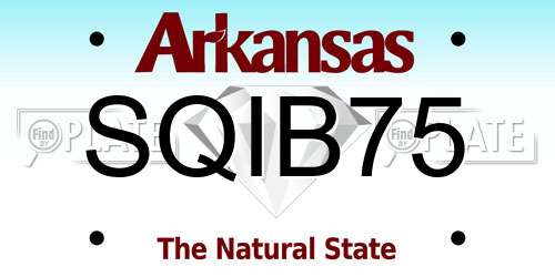SQIB75 Arkansas License Plate