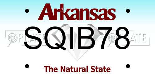 SQIB78 Arkansas License Plate