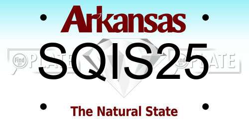 SQIS25 Arkansas License Plate