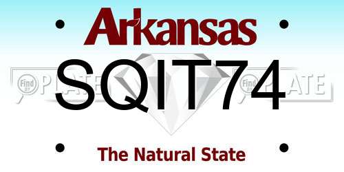 SQIT74 Arkansas License Plate