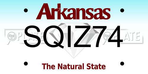 SQIZ74 Arkansas License Plate