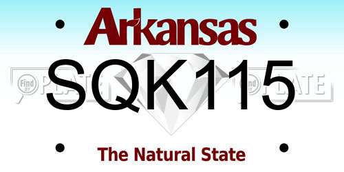 SQK115 Arkansas License Plate