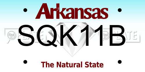 SQK11B Arkansas License Plate