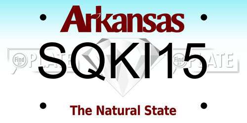 SQKI15 Arkansas License Plate