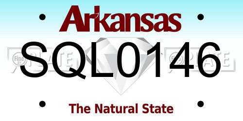 SQL0146 Arkansas License Plate