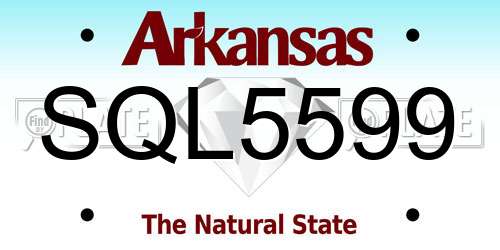 SQL5599 Arkansas License Plate