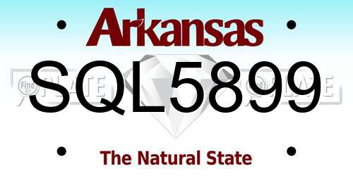 SQL5899 Arkansas License Plate