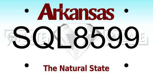 SQL8599 Arkansas License Plate