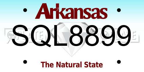 SQL8899 Arkansas License Plate