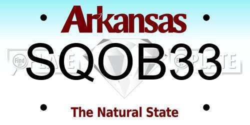 SQOB33 Arkansas License Plate