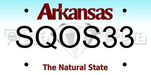 SQOS33 Arkansas License Plate