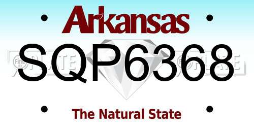 SQP6368 Arkansas License Plate